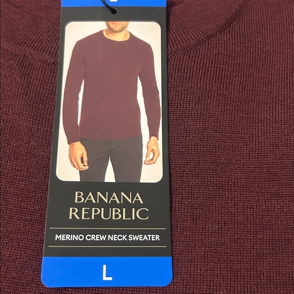 Banana Republic Men's Dark Red Crewneck Merino Wool Sweater M, L, XL NWT - Picture 1 of 6